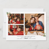 Groen Waterverf Schrift Foto Collage Kerstmis Feestdagenkaart (Achterkant)