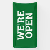Groen we zijn open sjabloon business banner teken (Verticaal)