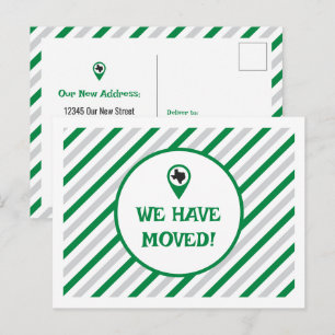 Groen We Zijn Verhuisd Gestreept Verhuisbericht Briefkaart