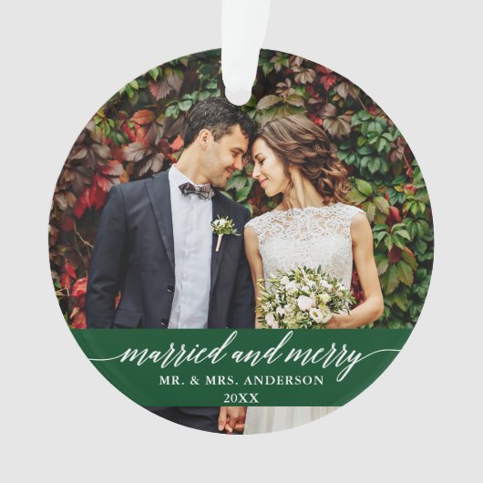 Groen weddenschap en bruinbruidjes ornament (voorkant)