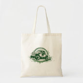 Groen wegvoertuig tote bag (Voorkant)