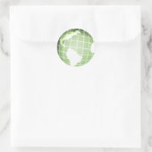 Groen Wereldbol Ronde Sticker (Tas)