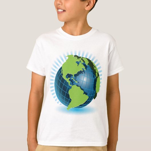 Groen Wereldbol T-shirt (Voorkant)