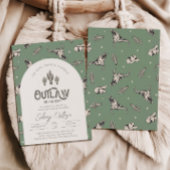 Groen Western Baby shower Uitnodiging