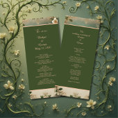 Groen Whimsical Middeleeuws Bos Wedding programma