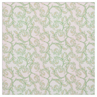 Groen Wijnstok Patroon Decoratieve Textielstof Stof