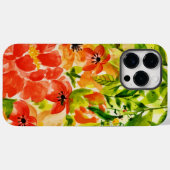 Groen Wildbloeiende koraalbloemen Waterverf Case-Mate iPhone Case (Achterkant (horizontaal))