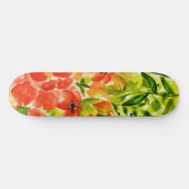 Groen Wildbloeiende koraalbloemen Waterverf Skateboard (Horizontaal)