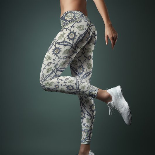 groen William Morris bloemenpatroon Leggings