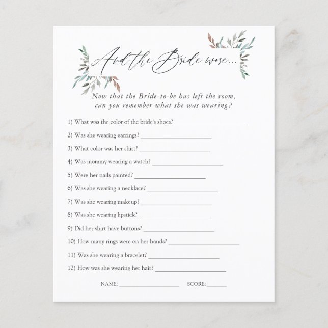 Groen Winter Bruiloftsspel (Voorkant)