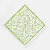 Groen/Wit 100 Willekeurig Getal Patroon Servet (Hoek)