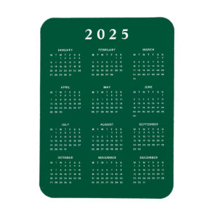 Groen Wit 2025 Maandkalender Magneet