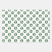 Groen Wit 3 PC Coördinerend Volleybal Inpakpapier Vel (Voorkant 3)