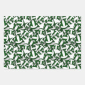 Groen Wit 3 PC Coördinerend Volleybal Inpakpapier Vel (Voorkant)