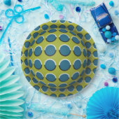 Groen Wit 3D Optisch Effect Document Partij Bord (Feest)