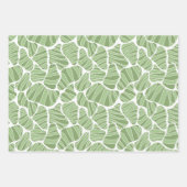 Groen & Wit Abstracte Vorm Inpakpapier Vel (Voorkant)