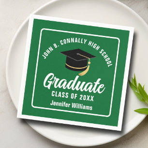 Groen Wit Afstuderen Custom Graduation Party Servet