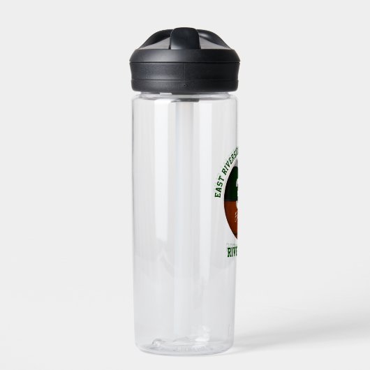 Groen wit basketbalteam kleuren kinder sporten waterfles (Voorkant)