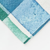 Groen Wit Blauw Plaid Stripes Kerstmis Fleece Deken (Hoek)