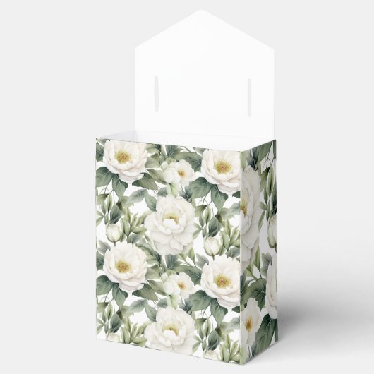 Groen Wit Bloemen Bruiloft Favor Box Bedankdoosjes (Geopend)