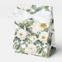 Groen Wit Bloemen Bruiloft Favor Box