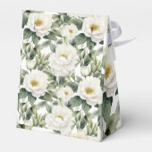 Groen Wit Bloemen Bruiloft Favor Box Bedankdoosjes (Achterkant)