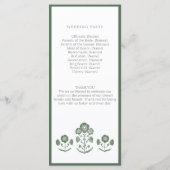Groen & Wit Botanisch Blokdruk Menu (Achterkant)