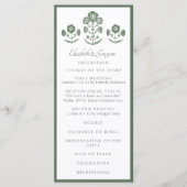 Groen & Wit Botanisch Blokdruk Menu (Voorkant)
