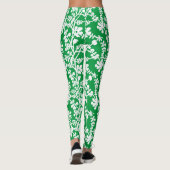 Groen-wit botanisch herhalingspatroon leggings (Achterkant)