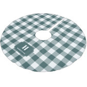 Groen & Wit Buffalo Plaid Monogram Boomrok Kerstboom Rok (Gekanteld)