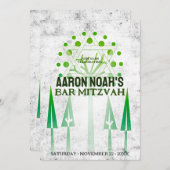 Groen Wit Buiten Bomen van het Leven Bar Mitzvah (Voorkant / Achterkant)
