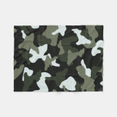 Groen wit camouflage legerpatroon fleece deken (Voorkant (Horizontaal))