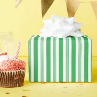 Groen & Wit Candy Cane Gestreept Inpakpapier