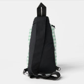 Groen Wit Checker Diamant Patroon Sling Bag (Achterkant)