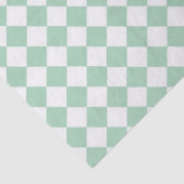 Groen Wit Checker Diamant Patroon Tissuepapier (Detail)