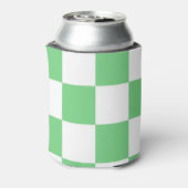 Groen Wit Checkerboard Classic Retro Controles Blikjeskoeler (Blikje Achterkant)