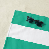 Groen & Wit Deckchair Stripes gepersonaliseerd Strandlaken (In situ)