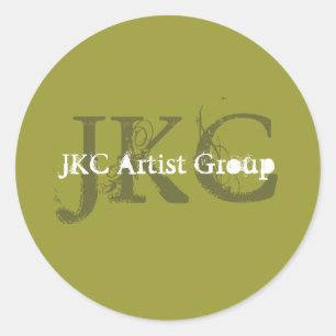 Groen Wit Drie Initiaal Zakelijk Productlabel Ronde Sticker