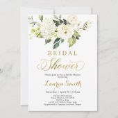 Groen wit en goud Bruids Douche Uitnodiging (Voorkant)