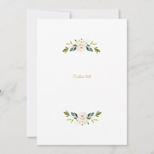 Groen wit en goud Bruids Douche Uitnodiging (Achterkant)