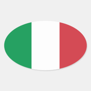 Groen Wit en Rood Italiaanse Vlagkleuren Ovale Sticker