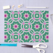 Groen wit en roze Marokkaans geometrisch patroon Tissuepapier (Craft)