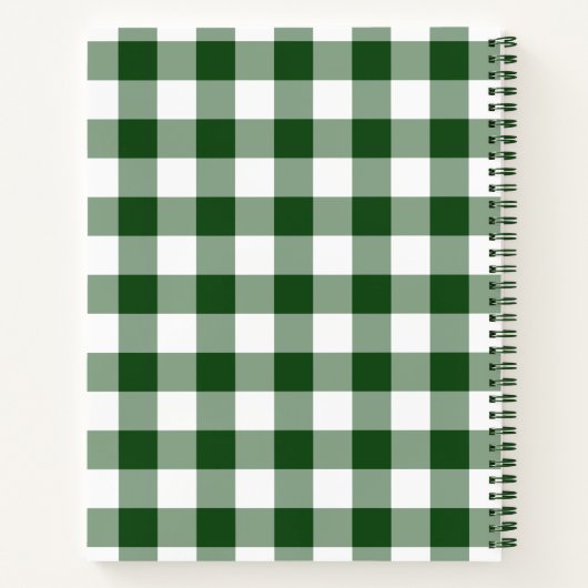 Groen-wit gecheckte schetsnotities notitieboek (Achterkant)