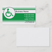 Groen wit gehandicaptensymbool visitekaartjes (Voorkant / Achterkant)