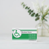 Groen wit gehandicaptensymbool visitekaartjes (Staand voorkant)