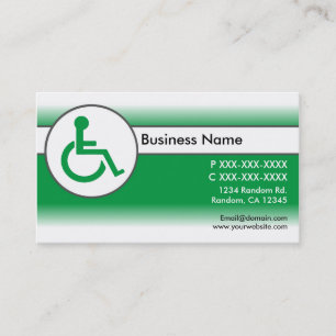 Groen wit gehandicaptensymbool visitekaartjes