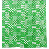 Groen Wit Gemengde Patchwork Ontwerp Patchwork Douchegordijn (Voorkant)