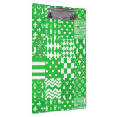 Groen Wit Gemengde Patchwork Ontwerp Patchwork Klembord (Rechts)