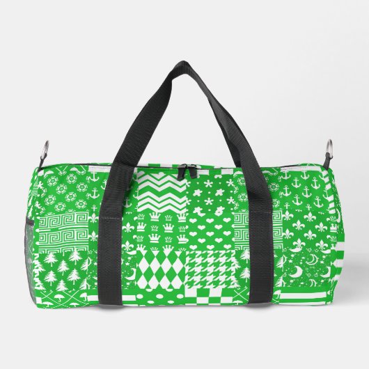 Groen Wit Gemengde Patchwork Ontwerp Patchwork Plunjezak (Achterkant)