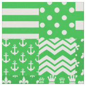 Groen Wit Gemengde Patchwork Ontwerp Patchwork Stof (Close Up)